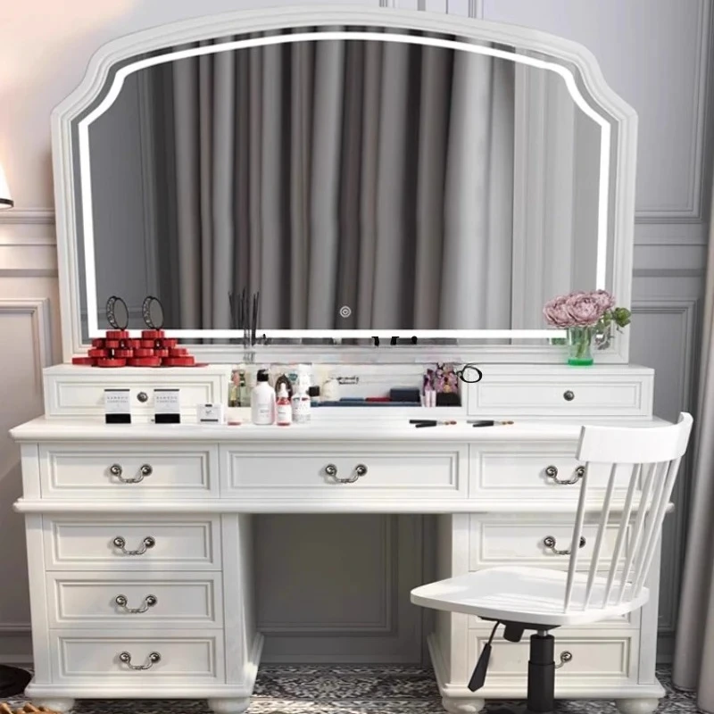 

HJ новый современный комод из чистого массива дерева большого размера со светодиодной подсветкой, большое зеркало