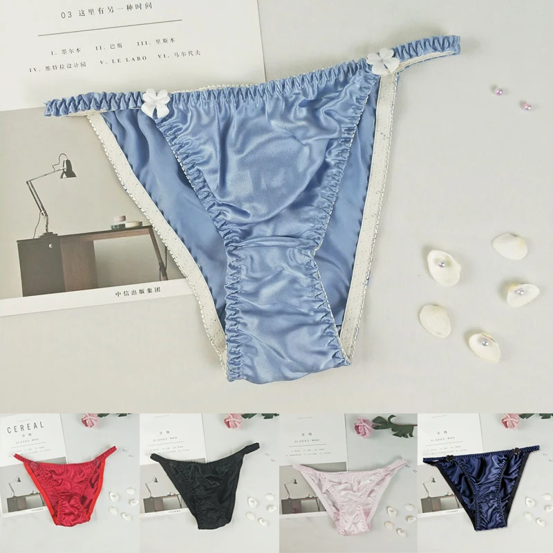 Slip da donna 100% seta mutandine Sexy mutande String Bikini intimo pantaloncini comodi Lingerie mutandine T-Back vita bassa