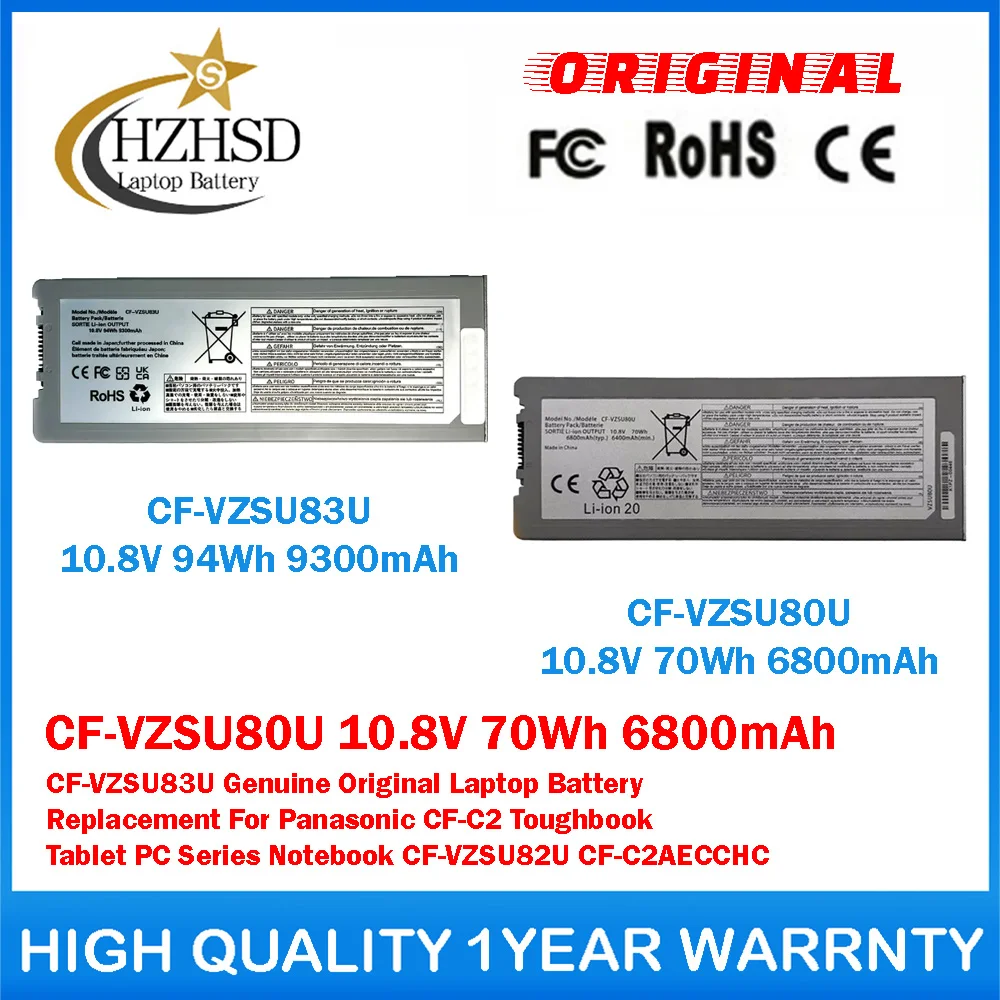

CF-VZSU80U 10.8V 70Wh 6800mAh CF-VZSU83U Оригинальная сменная батарея для ноутбуков Panasonic CF-C2 Toughbook Tablet Series