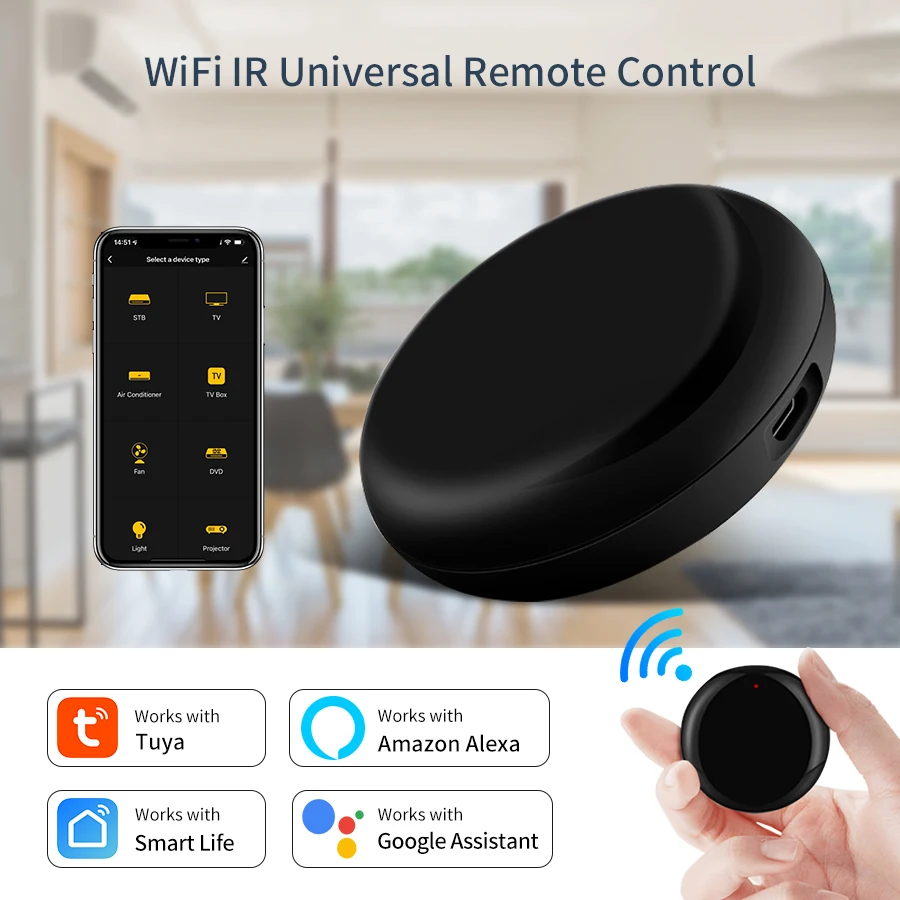 

Tuya WiFi IR Remote Controller Smart Home DIY Infrared Controller for Air Conditioner Voice Control Works With Alexa Google Home
