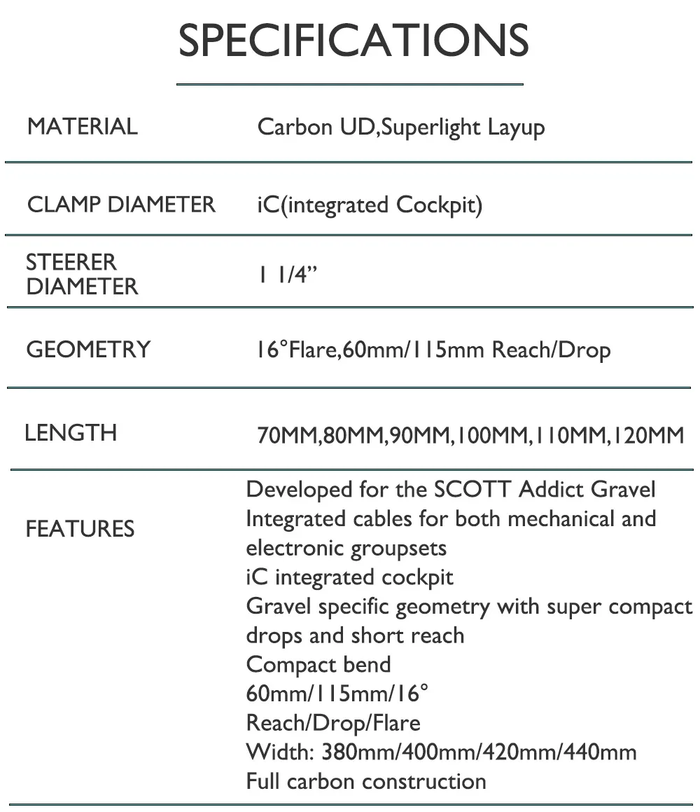 Syncros Creston iC SL X Carbon Integriertes 31,8-mm-Cockpit für Rahmen SCOTT Addict Gravel 16 ° Flare 60/115mm Reichweite/Höhe 70-120mm – Detail 4
