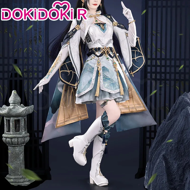 qq28LQFlowing Clouds احتضان نسيم البطلة تأثيري حلي لعبة الحب والمساحة العميقة DokiDoki-R المرأة فستان أبيض Lishen Zayne Co