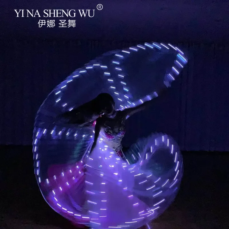 

LED Belly Dance Wings Women Fluorescent Butterfly Isis Wings Performance Carnival Costume Bellydance Show Accessories