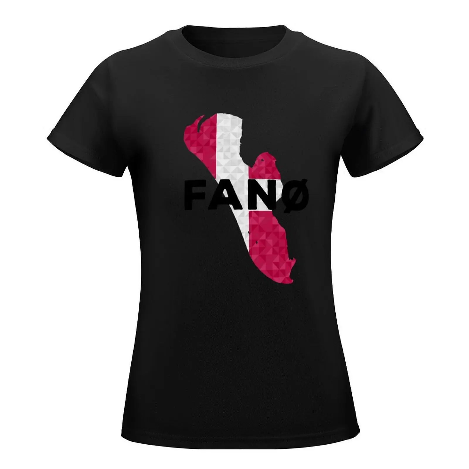 Fan? Denmark Island Fan? Polygon Silhouette Map T-Shirt funny korean fashion workout t shirts for Women