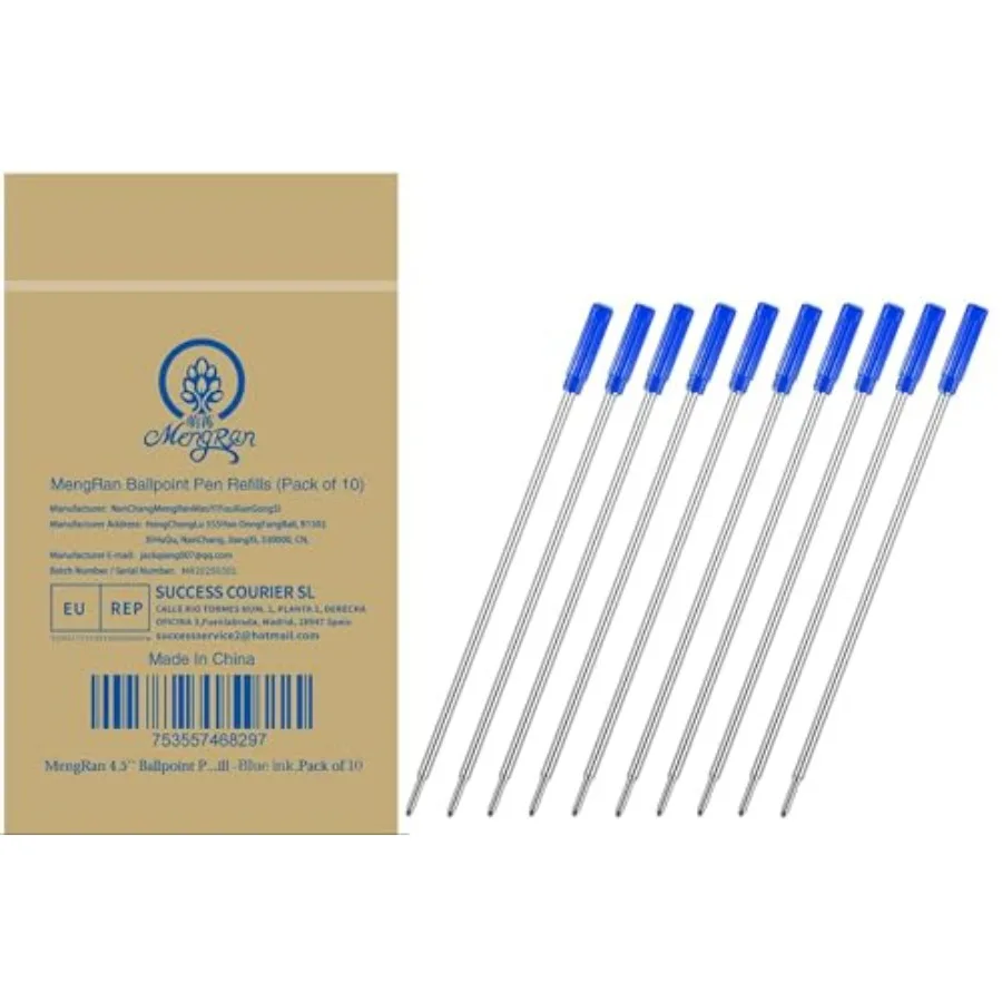 

4.5'' Ballpoint Ink Pen Refills for Twist Pens, 1mm Medium Tip, Compatible with Cross Pen Refills 8511