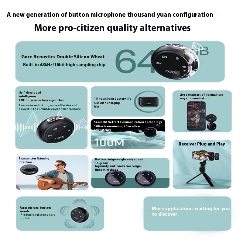 SOAIY MK.50 Lavalier Microphone Wireless Receiver Collar Style Live Streaming Equipment Anchor Recording Noise Reduction Mic