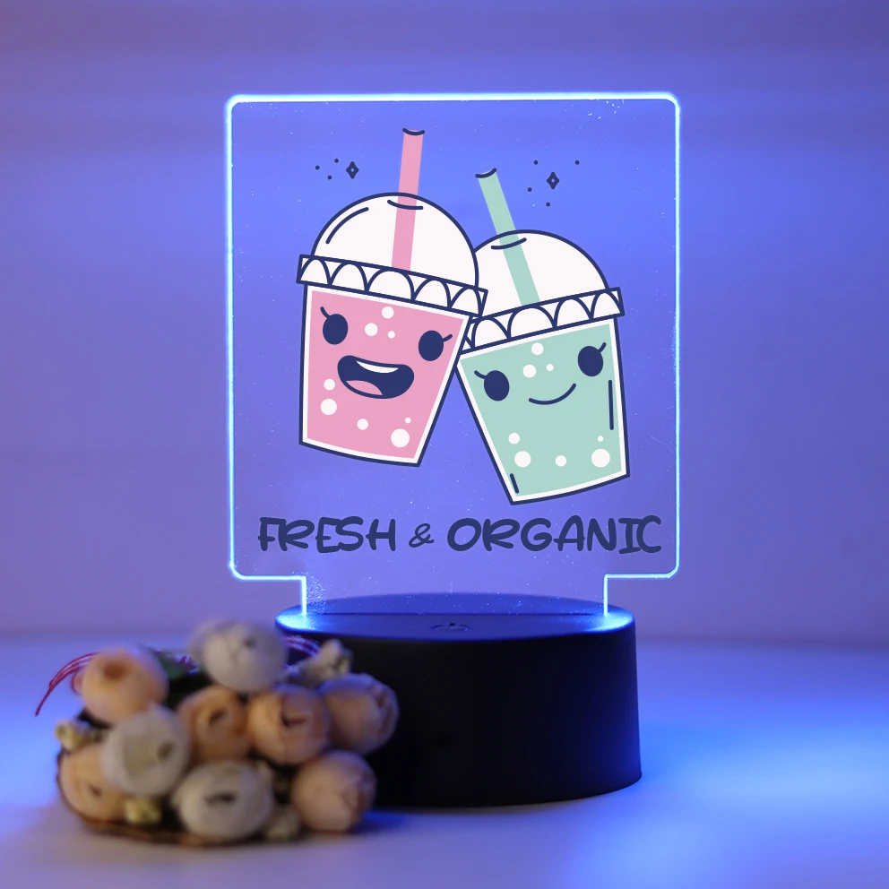 Personalized Custom Milk Tea DIY  3D Lamp Mange Avatar Room Decor Gift Decoration Children'S Gift