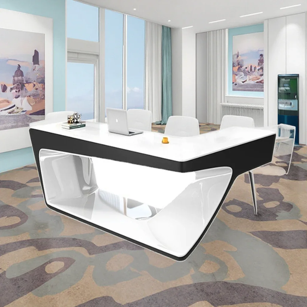 

A 2024 New Products A09 New Signature Modern Desk Boss Managers and Executives Wooden Home Computer Desk for Office Use