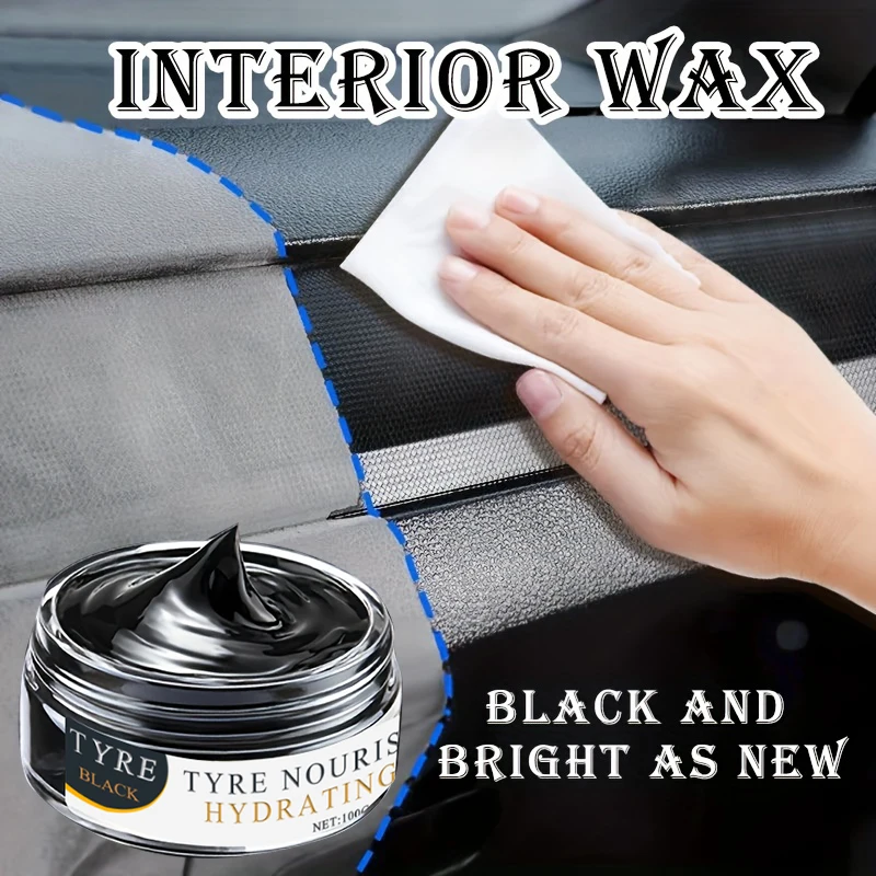 1 Piece 100g Car Interior Plastic Renewal and Protection - Long-Lasting Shine, Anti-Yellowing, Anti-Aging, Suitable for Dashboard, Door Trim, and Plastic Surfaces, Instant Shine Restorer, Smooth Packaging, Durable Effect, Anti-Yellowing Formula, Includes Sponge Applicator