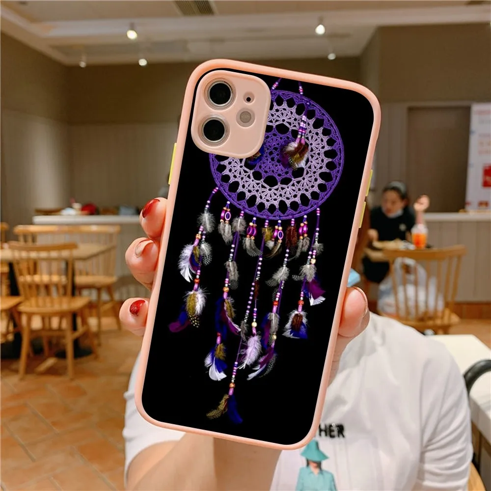 Dream catcher Phone Case for iPhone 14 11 12 13 Mini Pro Max 8 7 Plus X XR XS MAX Translucent Matte Cover