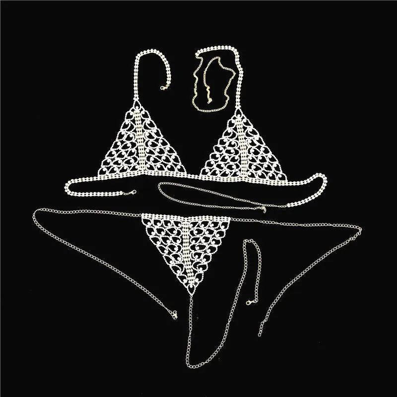 New Perspective Bikini Set Body Chain Diamond Underwear Bra Set Nightclub Sexy Clothing Accessories Body Chain