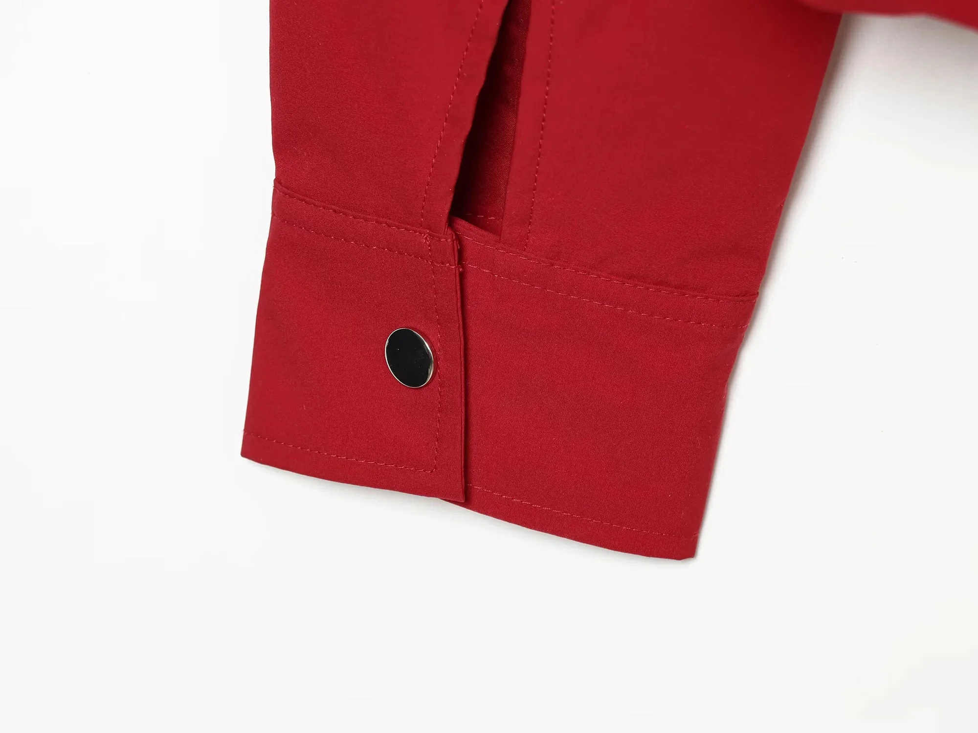 KONDALA Streetwear Lässige Schicke Rote Damenjacke mit Stehkragen, Langen Ärmeln und Kapuze, Mode 2026 Herbst-Winter-Jacke – Detail 10