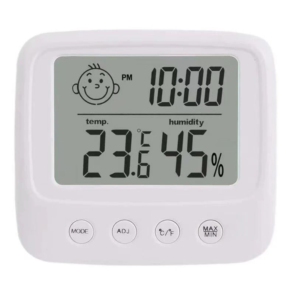 Indoor Thermometers Digital Hygrometer Room Thermometer and Humidity Gauge with Clock Humidity Temperature Function Electronic