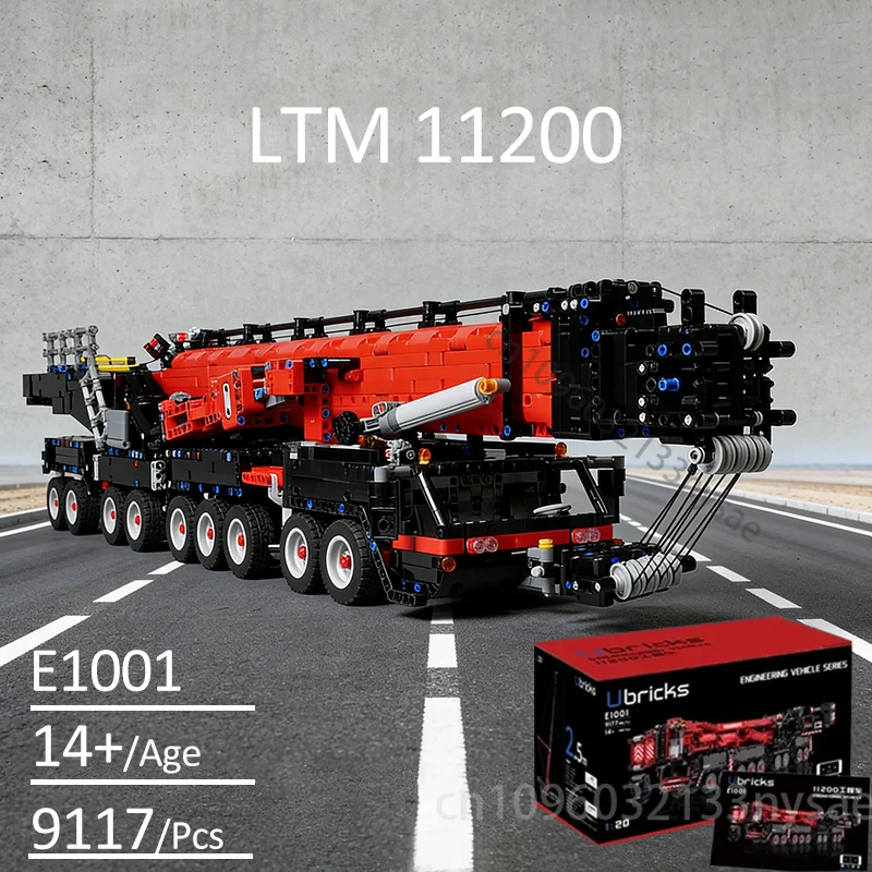 

NEW Liebherr Crane LTM 11200 Model Mobile Crane Model Remote With Motorized Control Kit MOC Building Blocks Toys Christmas Gifts