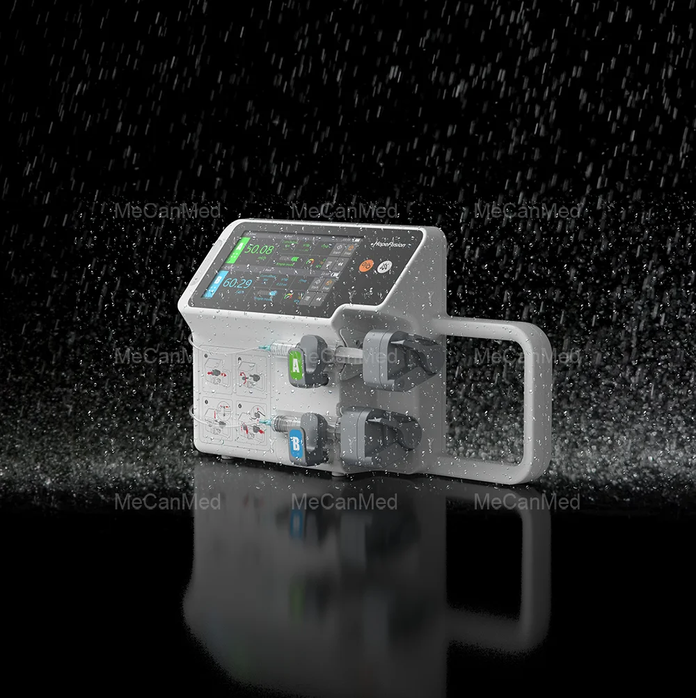 

Электрический портативный двухканальный шприцевой насос с автоматической форсункой, 7-дюймовый цветной сенсорный экран