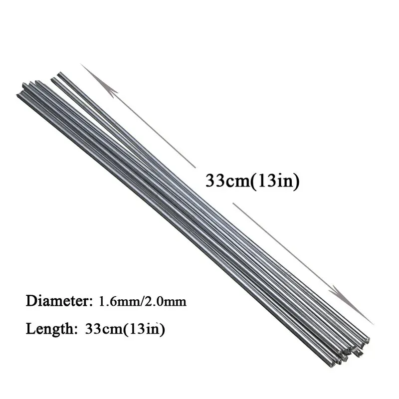 10Pcs 2mm Low Temperature Easy Melt Aluminum Universal Silver Welding Rod Cored Wire Rod Solder No Need Solder Powder Weld Bar