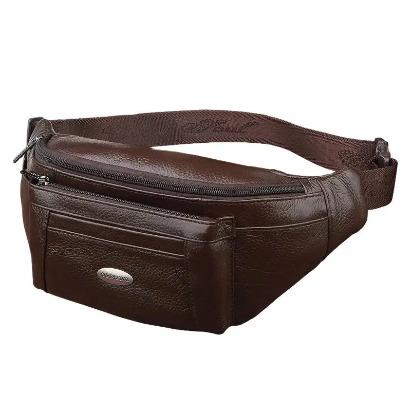 

Genuine Leather Men Belt Waist Bag New Casual Small Fanny Pack Male Waist Pack For Cell Phone Pouch Travel Chest Bag Coin Purse