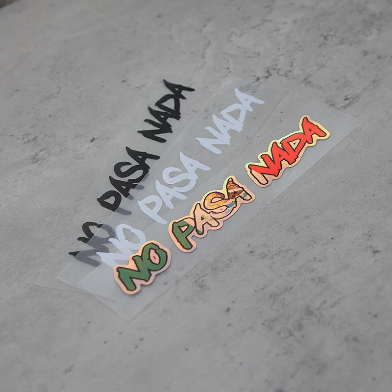 

1pc 2D Flat Spanish "NO PASA NADA" Sticker, Waterproof Vinyl Decal for Motorcycle, Car & Bike Decoration
