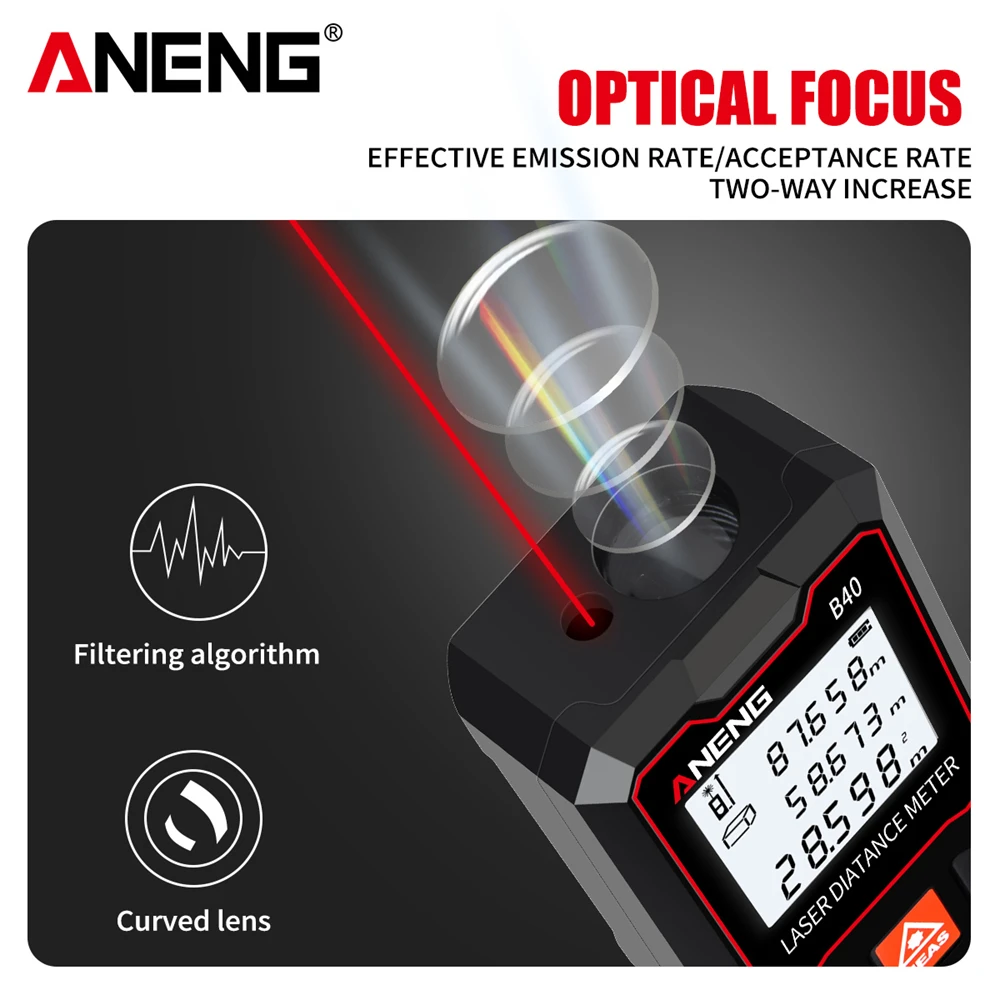 ANENG B40 Digital  Laser Rangefinder 40M Measuring Room Laser Electronic Ruler High Precision Laser Ruler Measuring Instrument ﻿