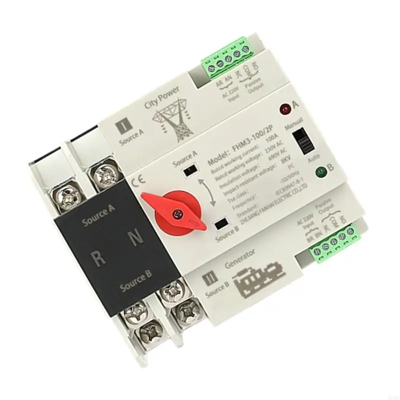 전기 선택기 스위치 2P 100A 비상 전력을위한 자동 전송 스위치 HX6C