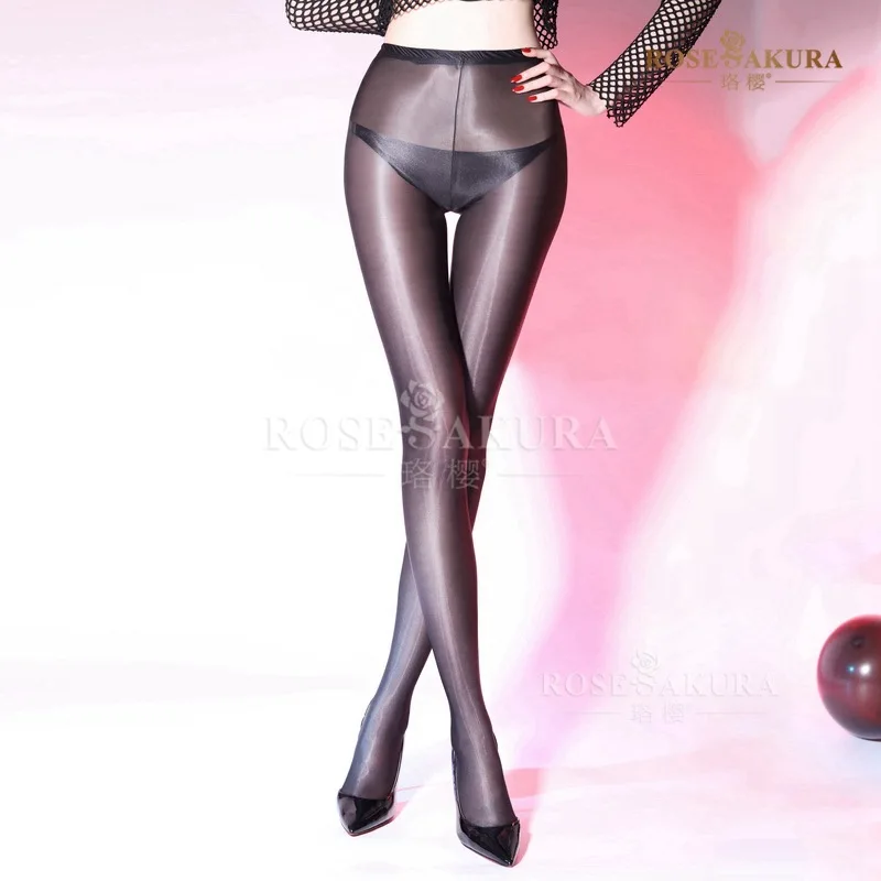 Luo Ying 8317 High Gloss Pants Silk Smooth Super Elastic Tight Back Vertical Line Shaped Sabin Bottom Socks Oil Shiny