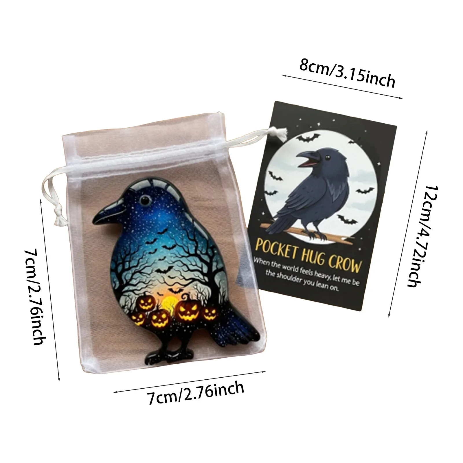الأطفال الضميمة هالوين بطاقات الجيب 2D الاكريليك جيب عناق بطاقات مع شنطة هدايا الخفافيش غريم تصميم تحفيزية للأصدقاء #5