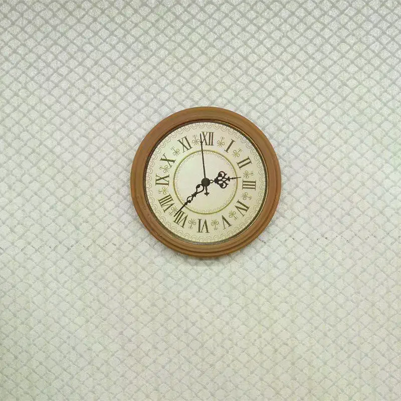 1 قطعة 1:12 دمية مصغرة الرجعية الأوروبية ساعة حائط نموذج الأثاث اكسسوارات ل بيت الدمية ديكور الاطفال التظاهر اللعب اللعب #2