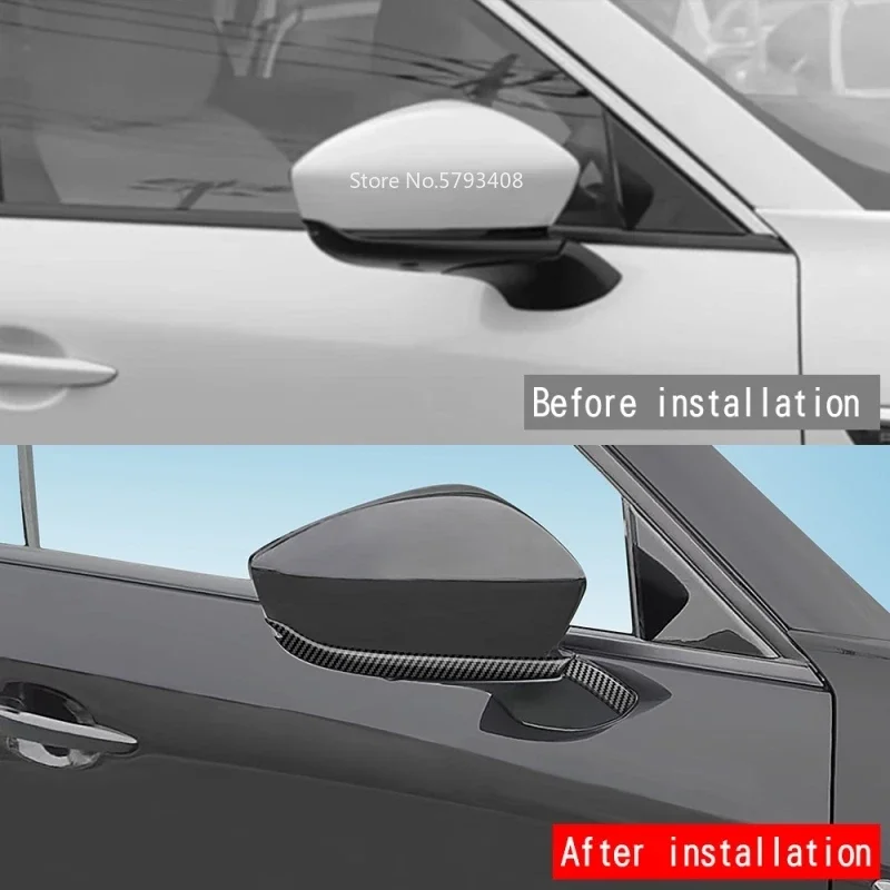 For Mazda CX-60 CX60 CX 60 2022 2023 2024 ABS black Rearview Mirror Anti friction Strip Moulding Frame Cover Trim Accessories
