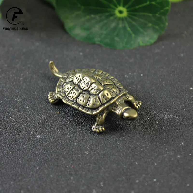 Pure Copper Turtle Statue Desktop Ornaments Vintage Brass Tortoise Miniatures Figurines Toy Model Home Decorations Accessories