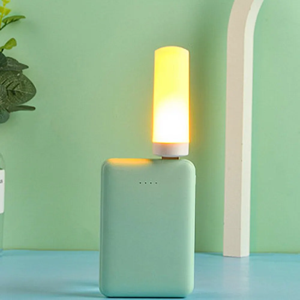 USB Atmosphere Light LED Flame Flashing Candle Lights Book Lamp Camping Lighting Cigarette Lighter Effect Night Light image 2
