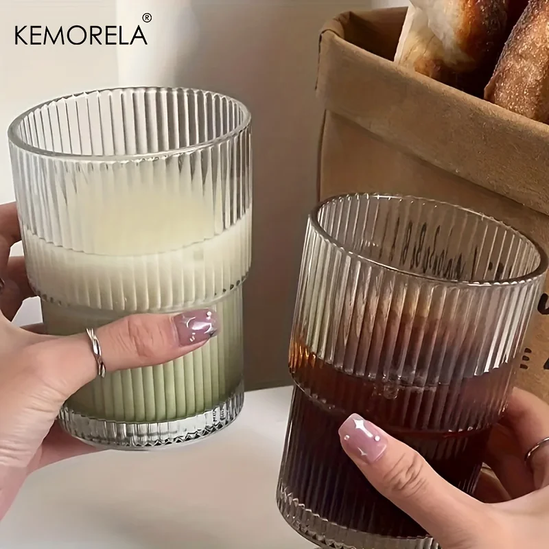 1/2PCS Coffee Glass Cups Stackable Glassware Transparent Cocktail Glass Soda Water Juice Mugs Cup Suitable For Home Bar Parties