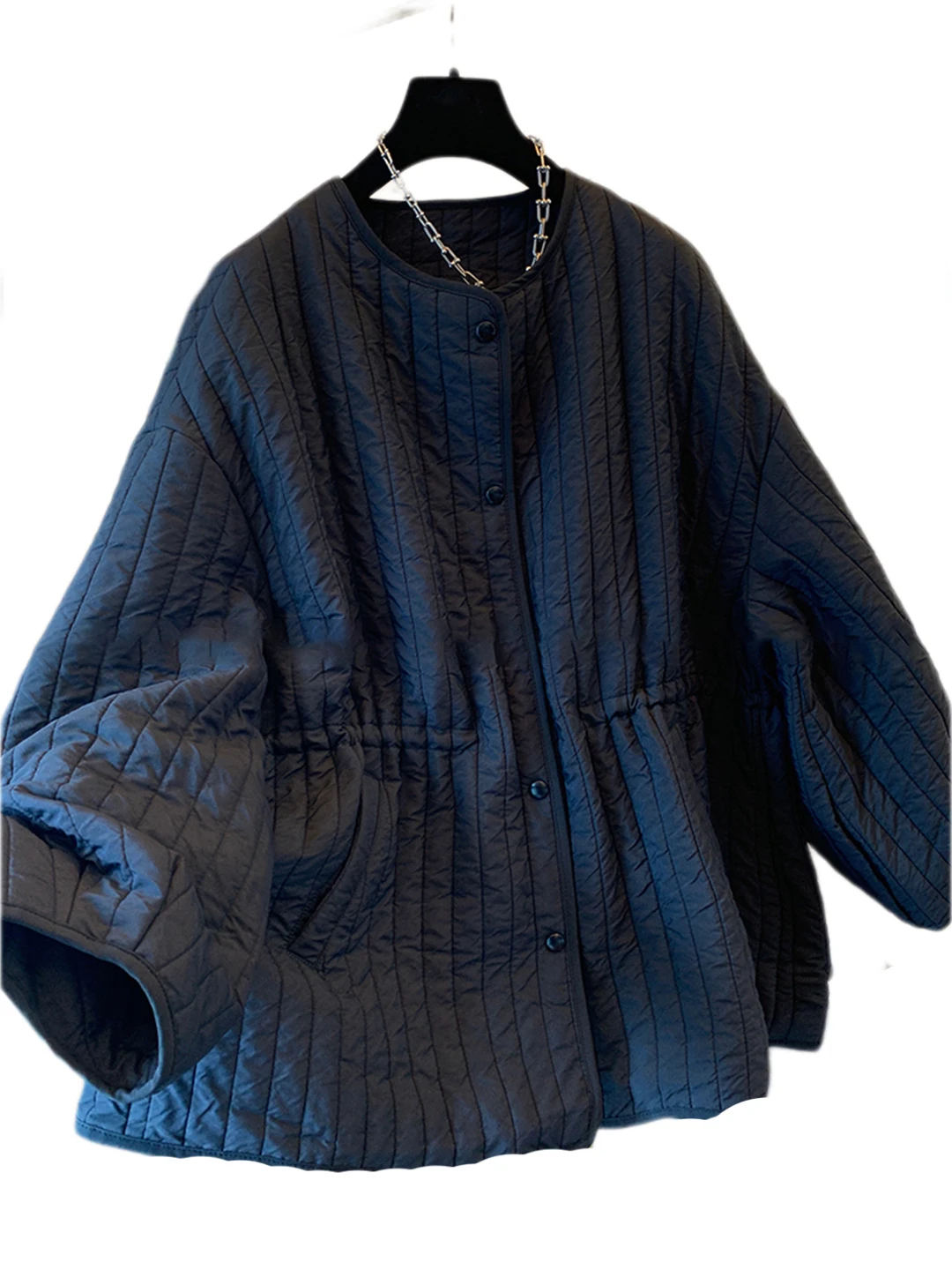 Retro costurado algodão jaet feminino inverno thiened solto redondo ne casaco de algodão quente all-match pequeno algodão acolchoado casaco