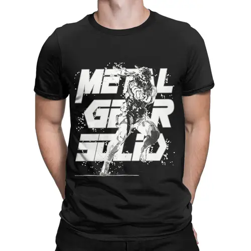 Imagen 2 del producto Camiseta para hombre Metal Gear Solid Vintage Camisetas de algodón puro Camiseta de manga corta Ropa de cuello redondo para adultos