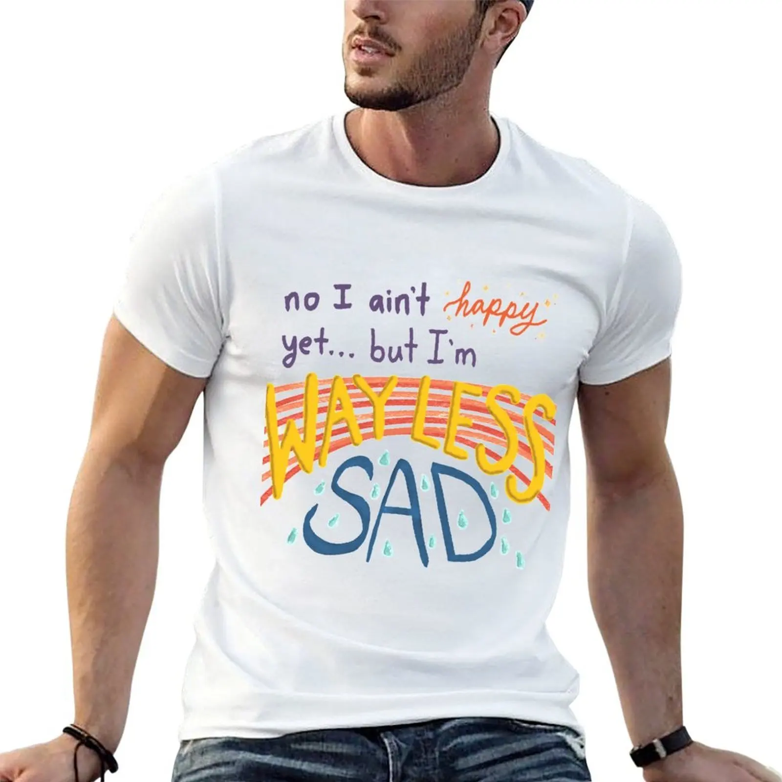

AJR Way Less Sad Lyrics T-Shirt men t shirt cotton 100% t shirts designer T-Shirt