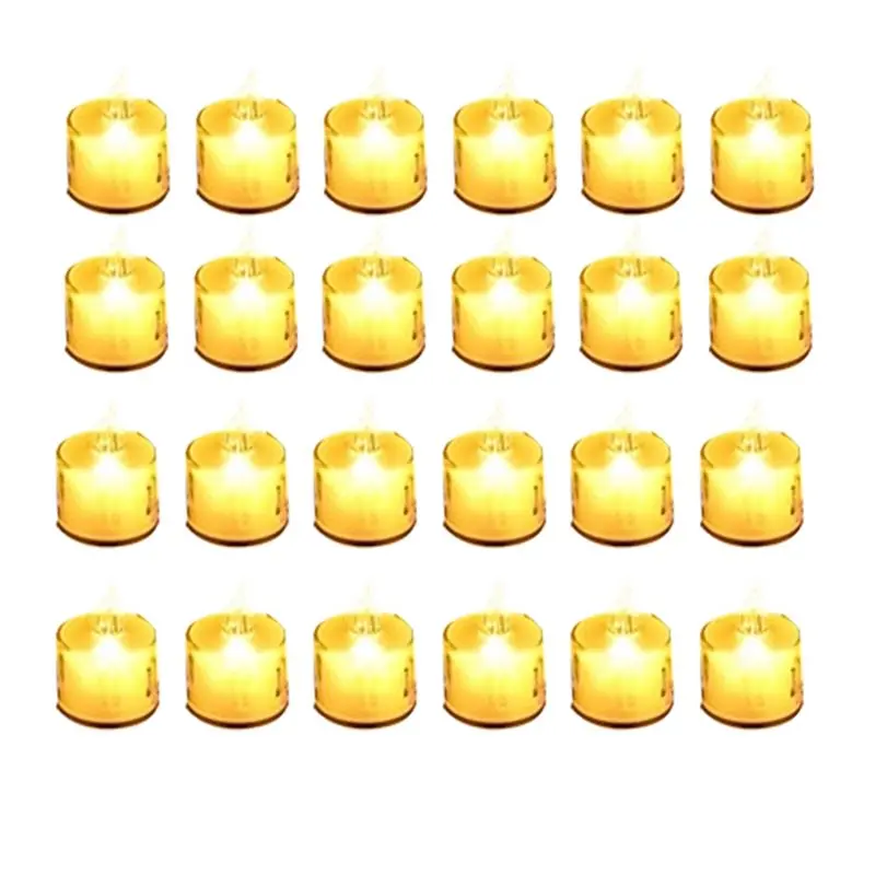 

Электронные светодиодные свечи без пламени, 24 шт., хрустальные светодиодные чайные свечи для свадьбы, свиданий, ужина-[GLITU-ABGL]
