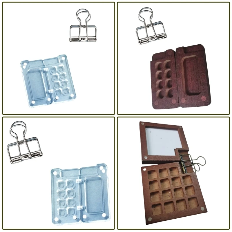 Juego acuarela viaje 8/15 rejillas, juego paleta acuarela portátil, bandeja pintura, caja, paletas pintura