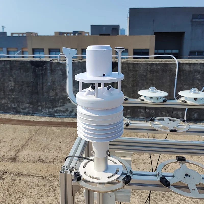 Customizable ABS Lora Outdoor Ultrasonic Anemometer Temperature Humidity Pressure Wind Speed Direction Rainfall Weather Station