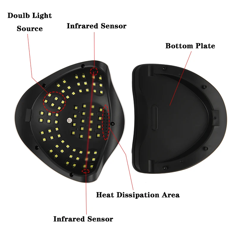 Tfscloin-sun x19max-UV LEDネイルランプ,72個のLED,速乾性,自動センサー付きランプ