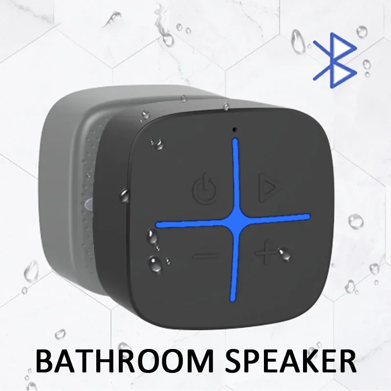 Bluetooth Shower Speaker with Suction Cup Portable Waterproof LED Lights 3D Surround Stereo Compact Bathroom Speaker Music Box