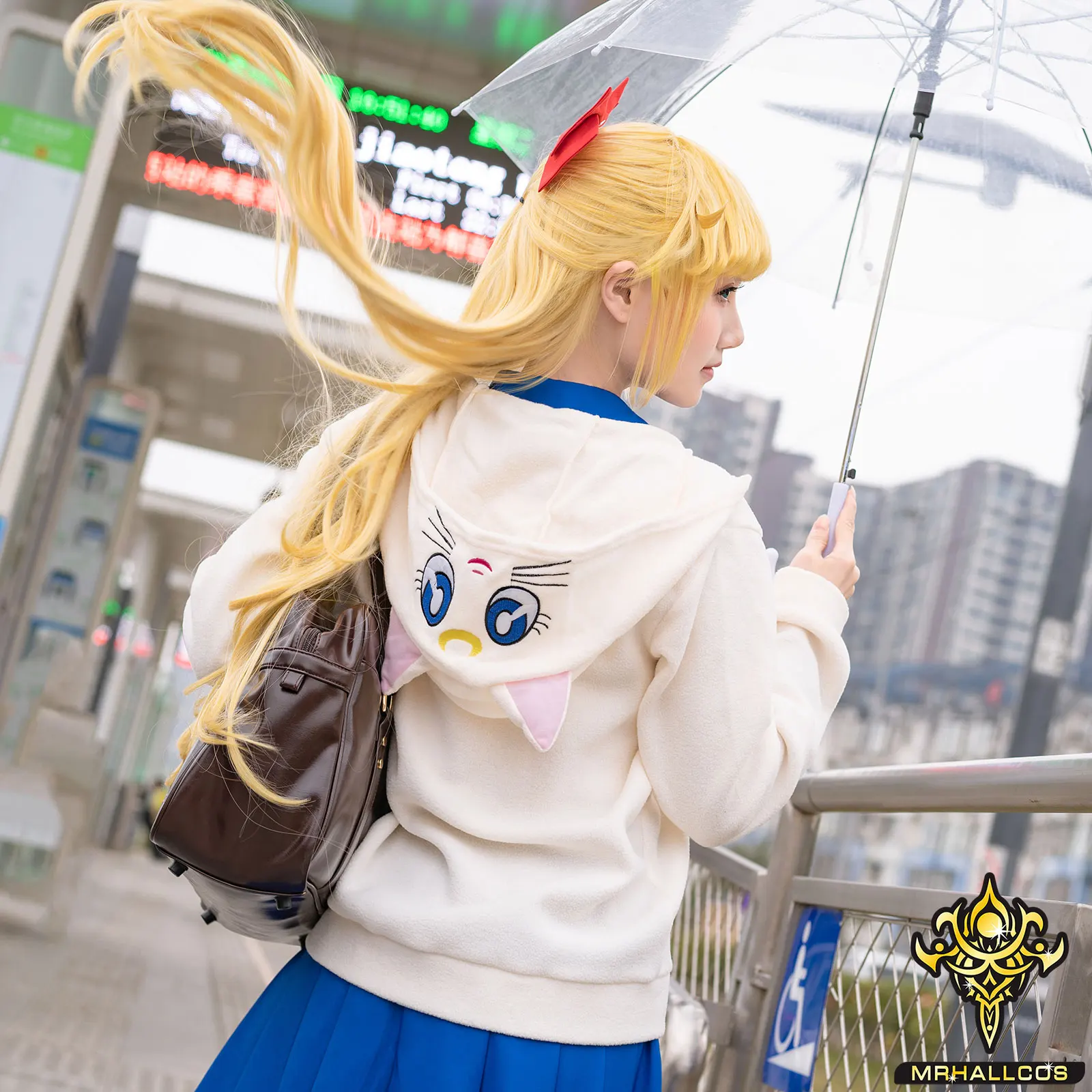 MRHALLCOS Anime Cosplay Sailor Venus Moon Minako Aino White Cat Artemis Jacket Costume Halloween Party Kid Adult Women Plus Size