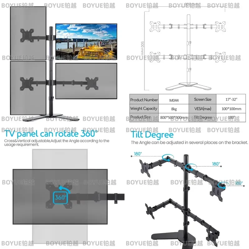 Heavy Duty Dual Monitor Desk Mount Fully Adjustable Steel Stand Holds 4 Computer Screens Up To 32 Inches Ergonomic VESA
