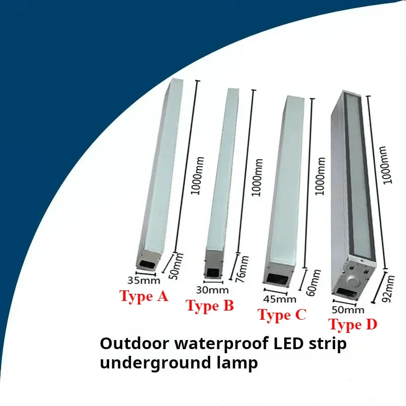 24W IP67 Waterproof Linear LED Inground Light Recessed Buried Lamp Outdoor Step Driveway Landscape Underground Lighting