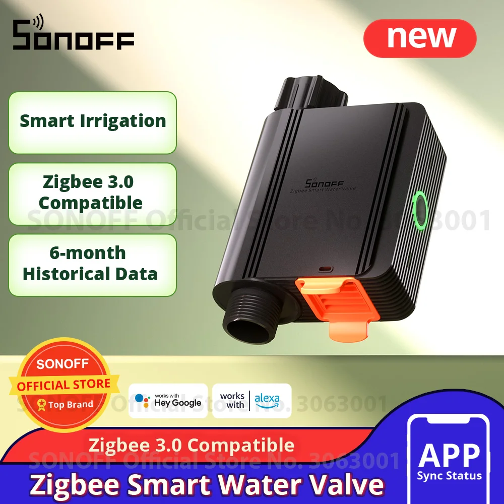 SONOFF SWV Zigbee 3.0 Smart Water Valve IP55 Automatic Irrigation System Setting Timing Smart Living with eWeLink Alexa Google