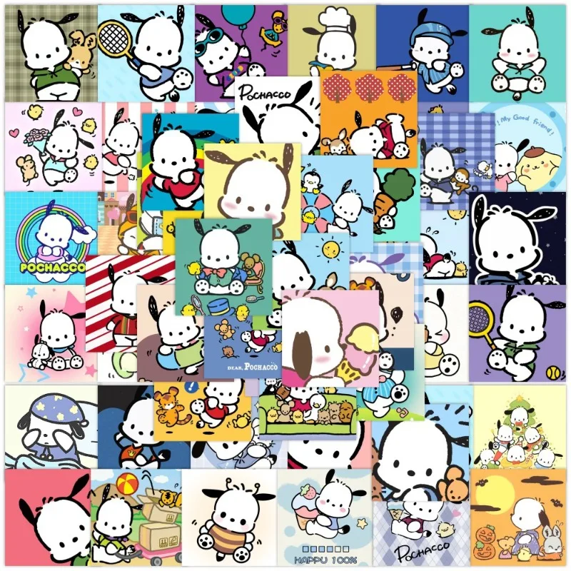 

50PCS Cartoon Pochacco Cute Sanrio Sticker Luggage Phone Case Waterproof Stationery Decorative Sticke Children’s Award Gift