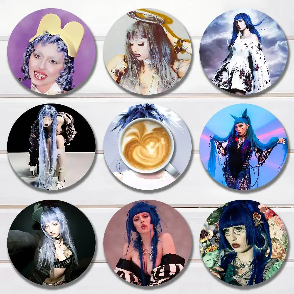 

Rap A-Ashnikko Smoochies Round Anime Wooden Coasters DIY Decorations Birthday Valentine Gifts