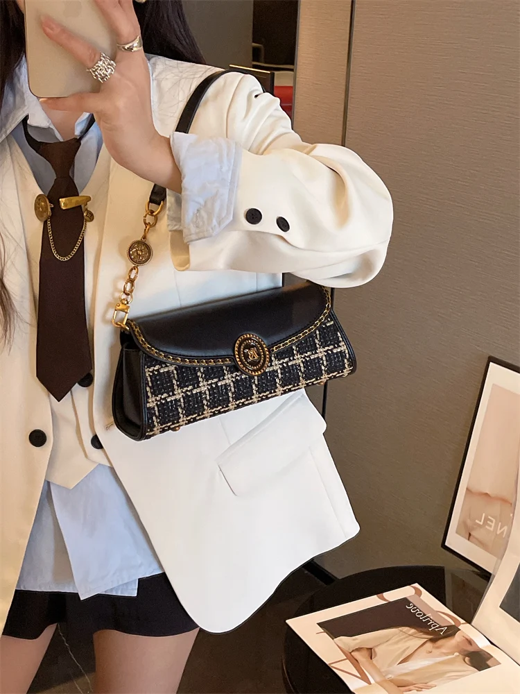 

French Bread Bag Women's Crossbody Bag Underarm Single oulder Bag Versatile I.TELLE Faion Handbag for Daily Use