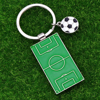 Men Football Field Soccer Key Chain Holder Playground Sports Souvenir Keyring Ornament Keychains Jewelry Football Fans Club Gift