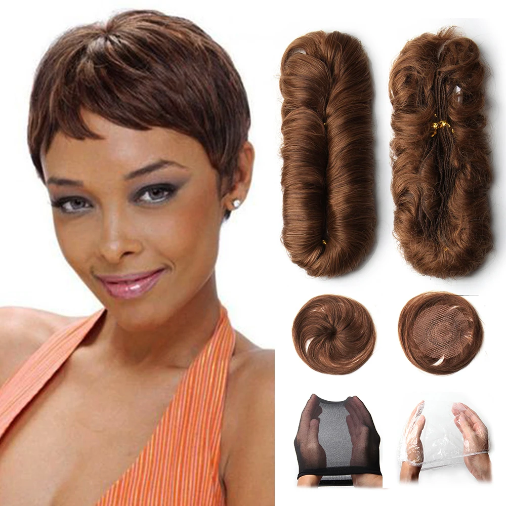 28 Pieces Natural Wave Human Hair Bundles 3/4/5 Inch Short Indian Hair Weave Bundles With Top Closure Human Hair Extensions