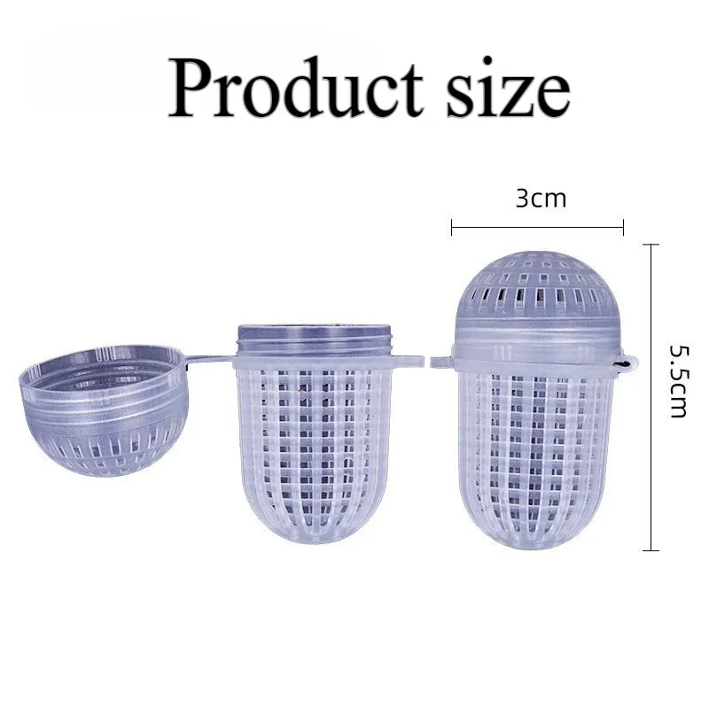1/2/4/6/8/10 stücke Mini Fisch Köder Käfig Verdickte Kunststoff Ball Köder Box angeln Locken Korb Feeder Halter Garnelen Hummer Falle Käfig – Detail 1