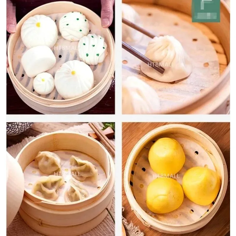 بطانات مقلاة هوائية رائجة البيع، بطانات بخار من الخيزران مقاس 25 سم، أوراق تبخير مثقوبة ممتازة (10 بوصة) - 100 قطعة #6